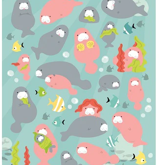 Manatee Puffy Stickers Funny Sticker World Online