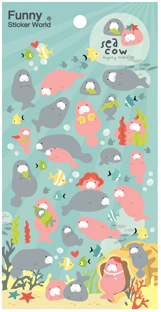 Manatee Puffy Stickers Funny Sticker World Online