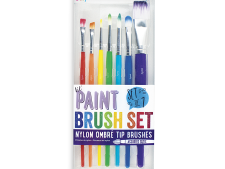 Lil  Paint Brush Set 7 Ombre Tipped Brushes Discount