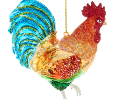 Rooster Glass Ornament For Discount