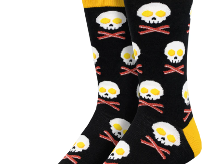 Bacon X Eggs Men s Crew Socks Black Sale