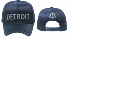 Detroit Navy Satin Baseball Cap For Discount