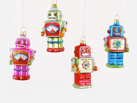 Robot Mini Glass Assorted Ornament For Sale